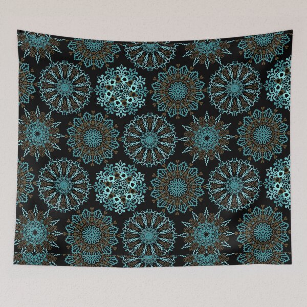 Item preview, BLUE MANDALA GEOMETRIC FLOWERS PATTERN designed and sold by corner-shop.