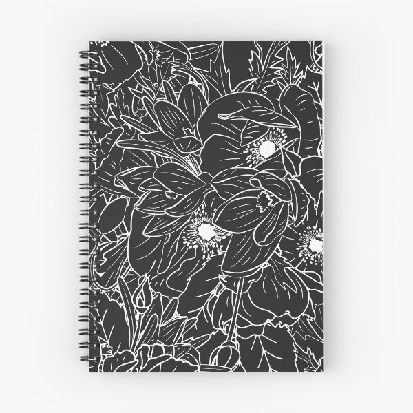 Item preview, Black poppies, crocus, roses pattern designed and sold by paldronma.