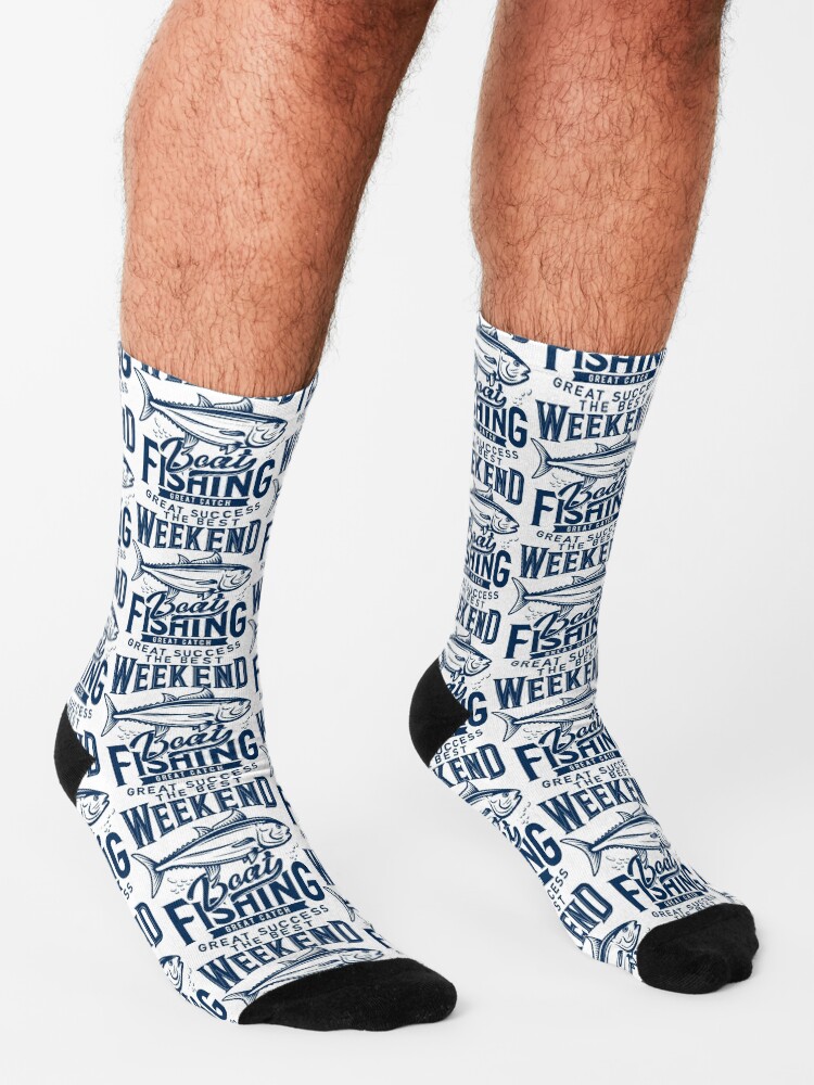 "The Best Weekend Boat Fishing Great Catch" Socks for Sale by renju1902