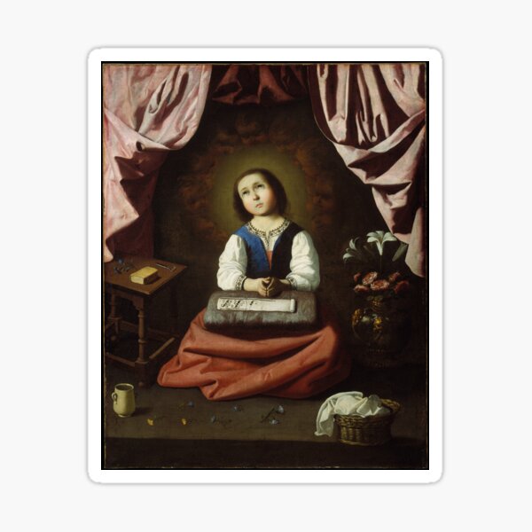 Francisco de Zurbarán. The Young Virgin, 1632-33. Sticker