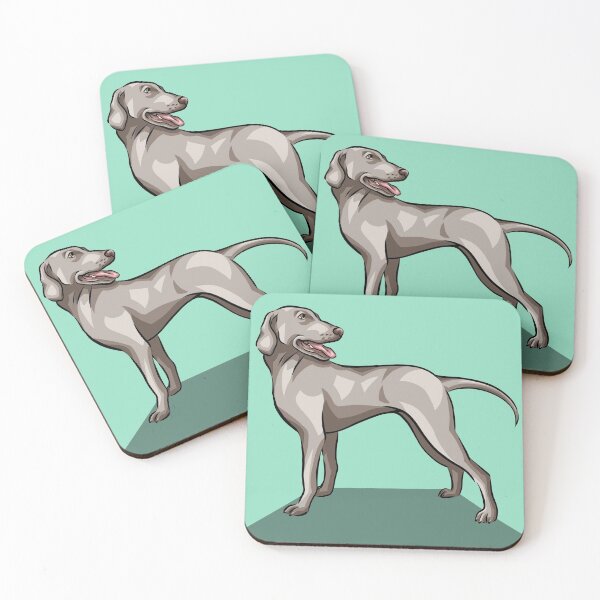 Item preview, Weimaraner | Cute Dog Art | Teal Background designed and sold by shirinsart.