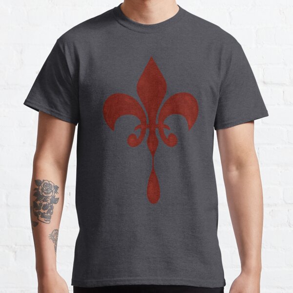 TEE, LADIES,SS, FLEUR DE LIS, RED, UL