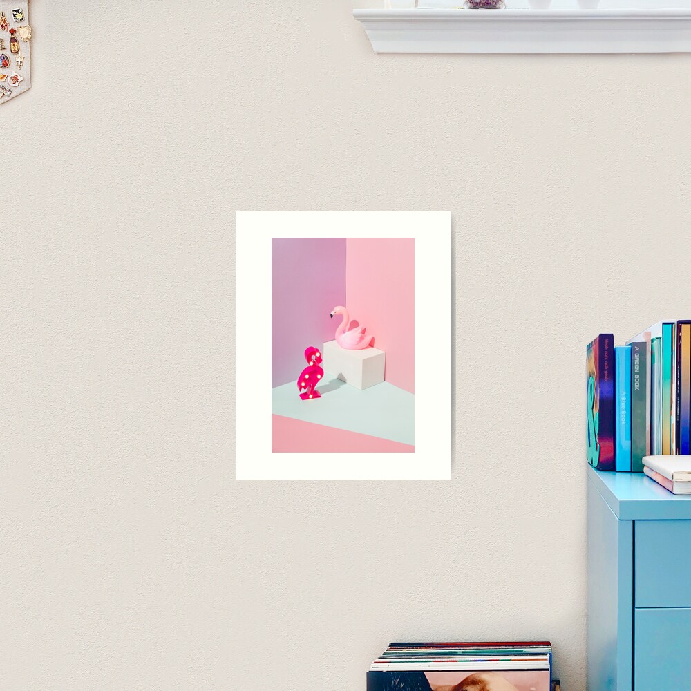 Plastic Flamingos Art Print