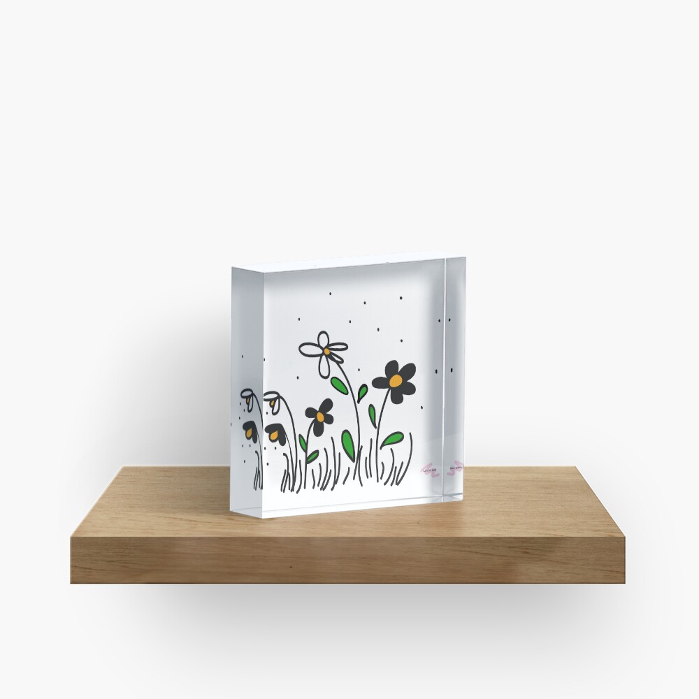 Daisy Doodles Acrylic Block