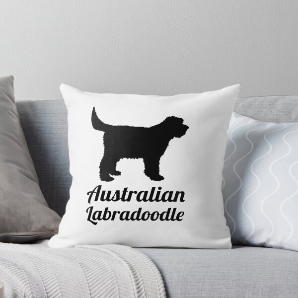 Artikelvorschau, Silhouetteillustration eines australischen Labradoodle entworfen und verkauft von dooodles.