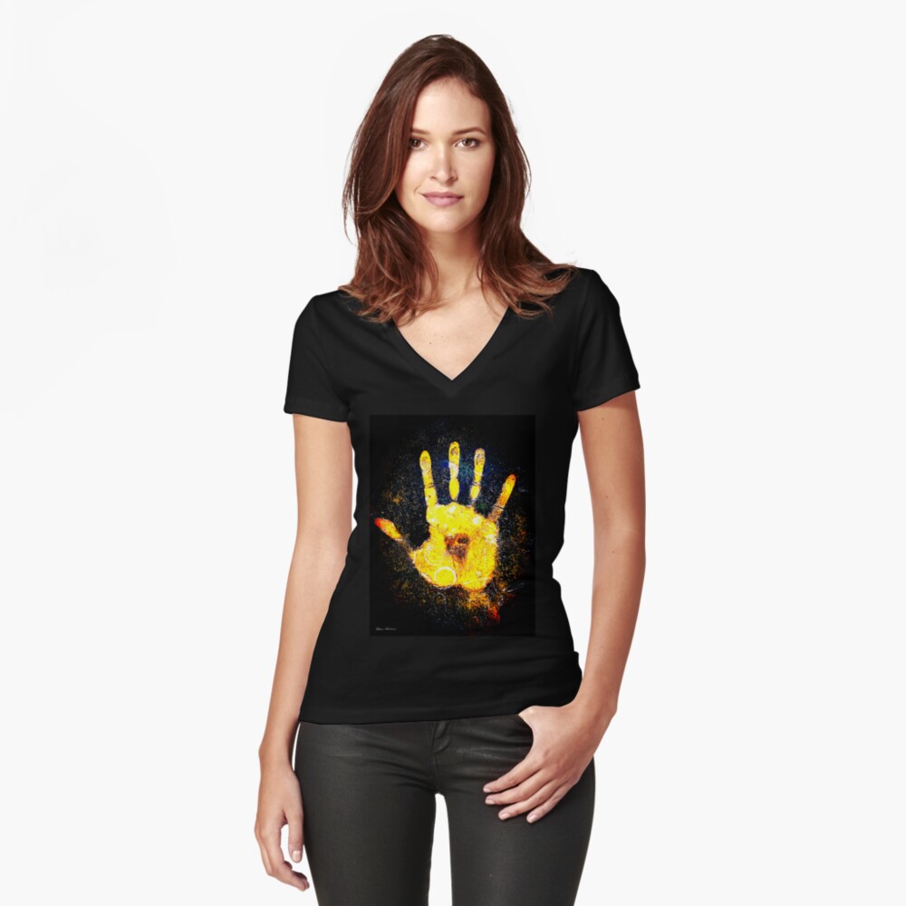 Item preview, Fitted V-Neck T-Shirt designed and sold by ElenaWhiskers.