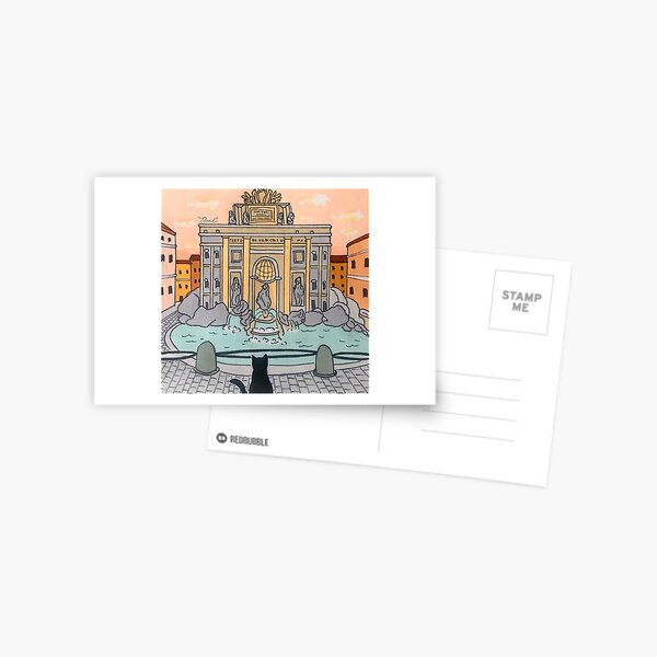 Journal of a Cat in Rome - Trevi Fountain Postcard