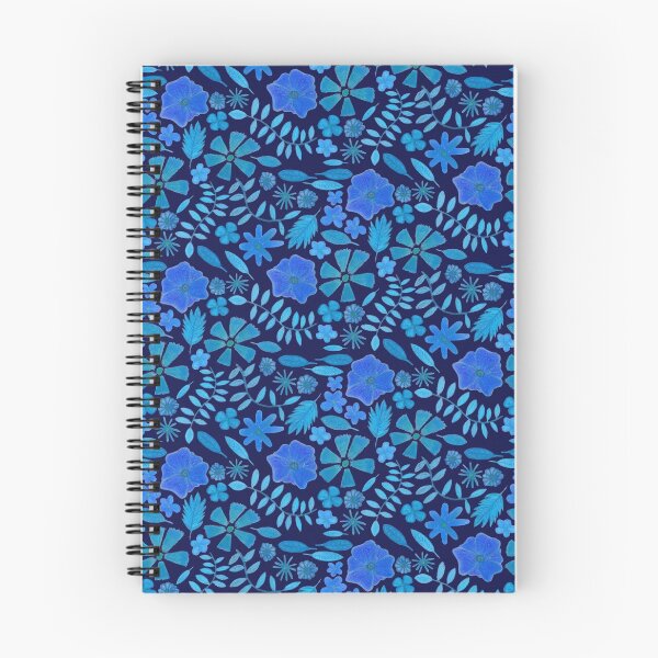 Item preview, Blue flowers and leaves pattern designed and sold by lion-house.