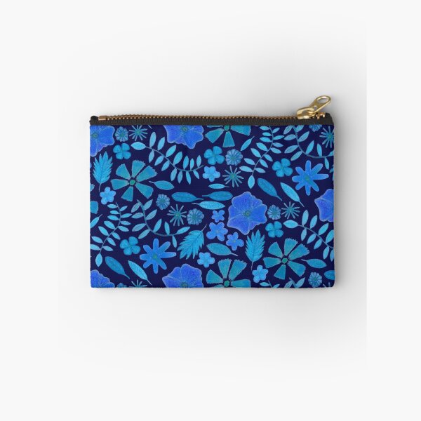 Item preview, Blue flowers and leaves pattern designed and sold by lion-house.
