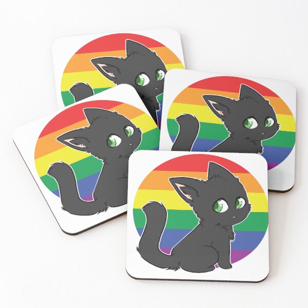 Item preview, LGBT flag black cat designed and sold by Psyche-Hyena.
