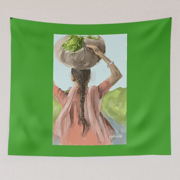 Item preview, Punjabi Village girl  designed and sold by Sukhpal Grewal Ethnic Art.