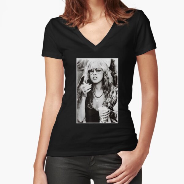 Vintage Retro Stevie Nicks Love Gift For Fitted V-Neck T-Shirt