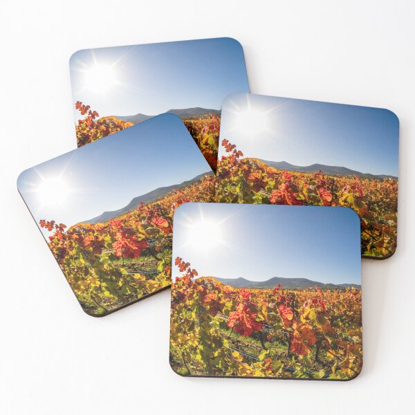 Item preview, Colorful leaves of autumnal vineyards in Alsace, perspective view, sunny day. France. designed and sold by Alexander Sorokopud.