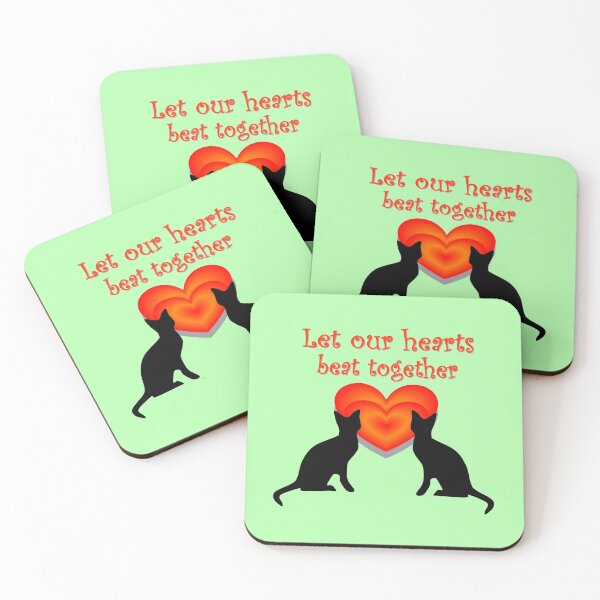 Item preview, A pair of cats, let our hearts beat together designed and sold by helenkaiy.