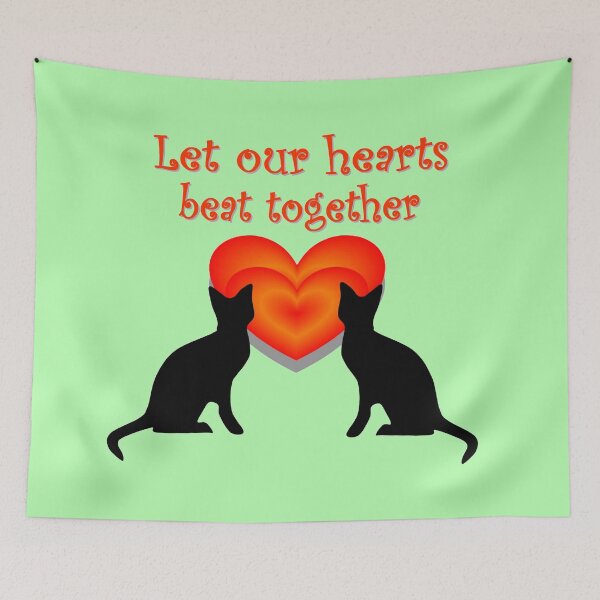 Item preview, A pair of cats, let our hearts beat together designed and sold by helenkaiy.