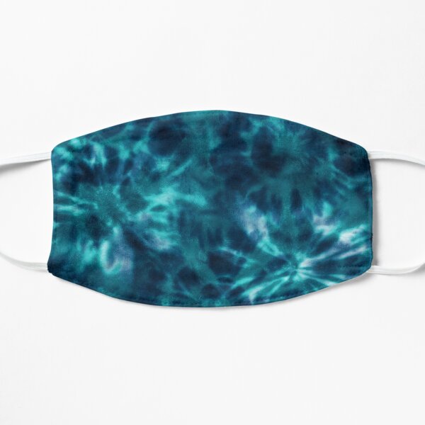 Tie dye shibori sea ocean indigo blue navy and teal turquoise seamless pattern Mask
