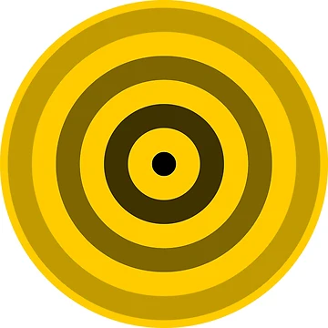 Artwork thumbnail, Geometric Pattern: Rondel: Black Gradient Yellow by Red Wolf