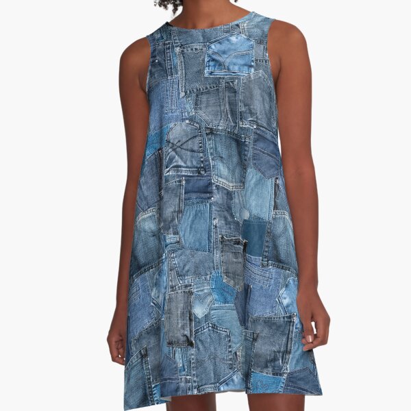Boho patchwork dress, Light blue denim dress, Blue soft dress in street  fashion | eBay