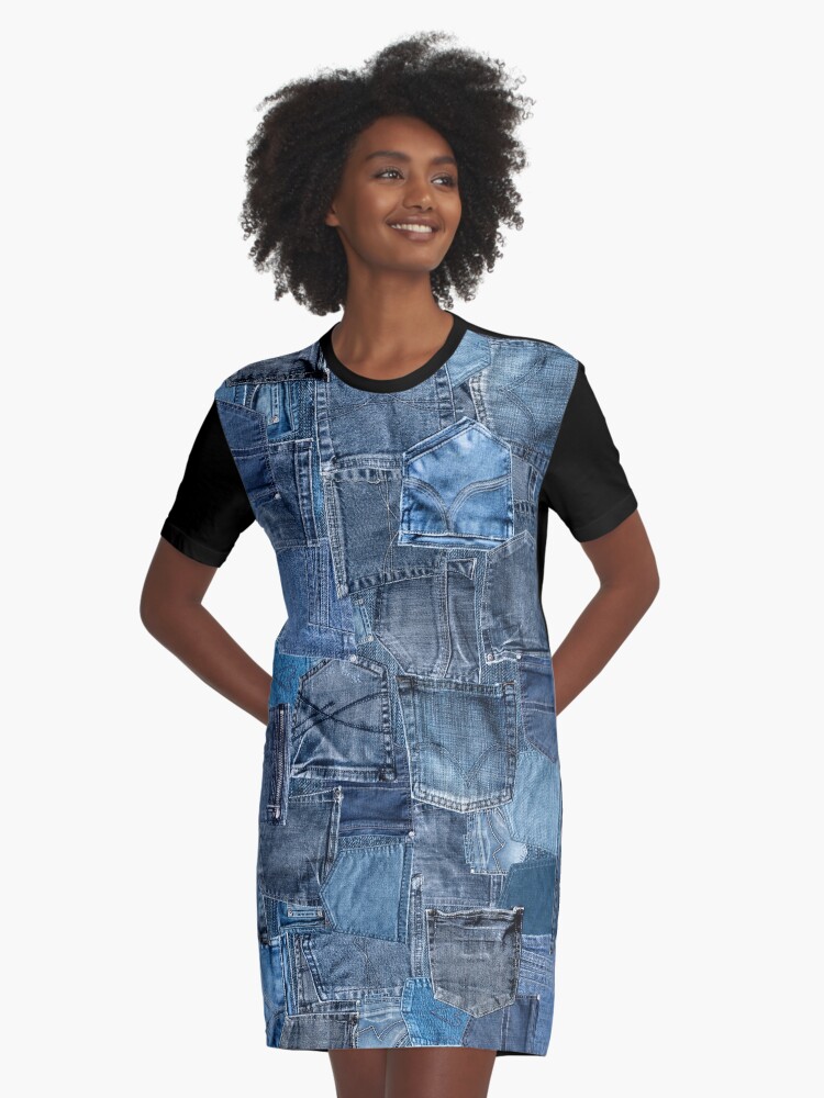 Blue jean t shirt dress on sale