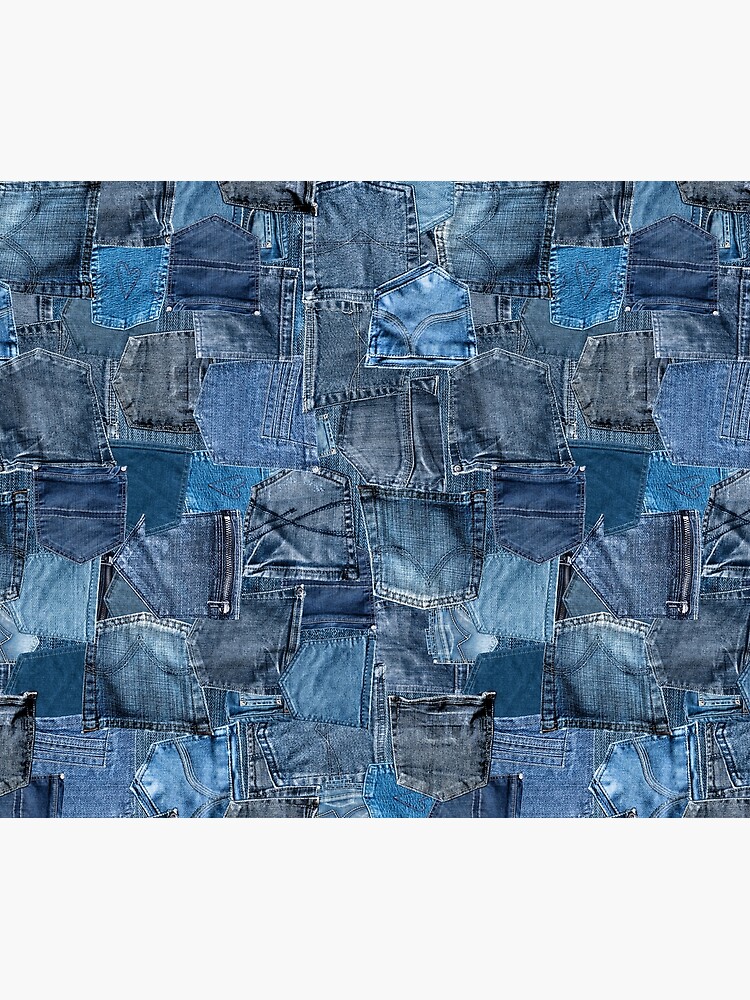 Blue Denim Jeans Pocket Patchwork by sosweet