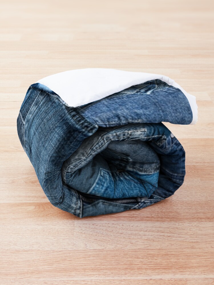 Alternate view of Blue Denim Jeans Pocket Patchwork Comforter
