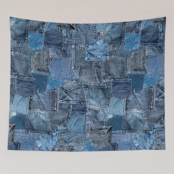 Item preview, Photograph of Blue Denim Jeans Pocket Patchwork ONLY - Not Real designed and sold by sosweet.