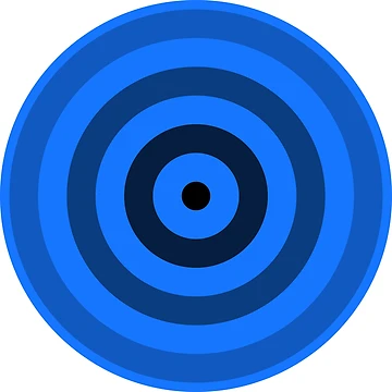 Artwork thumbnail, Geometric Pattern: Rondel: Black Gradient Blue by Red Wolf