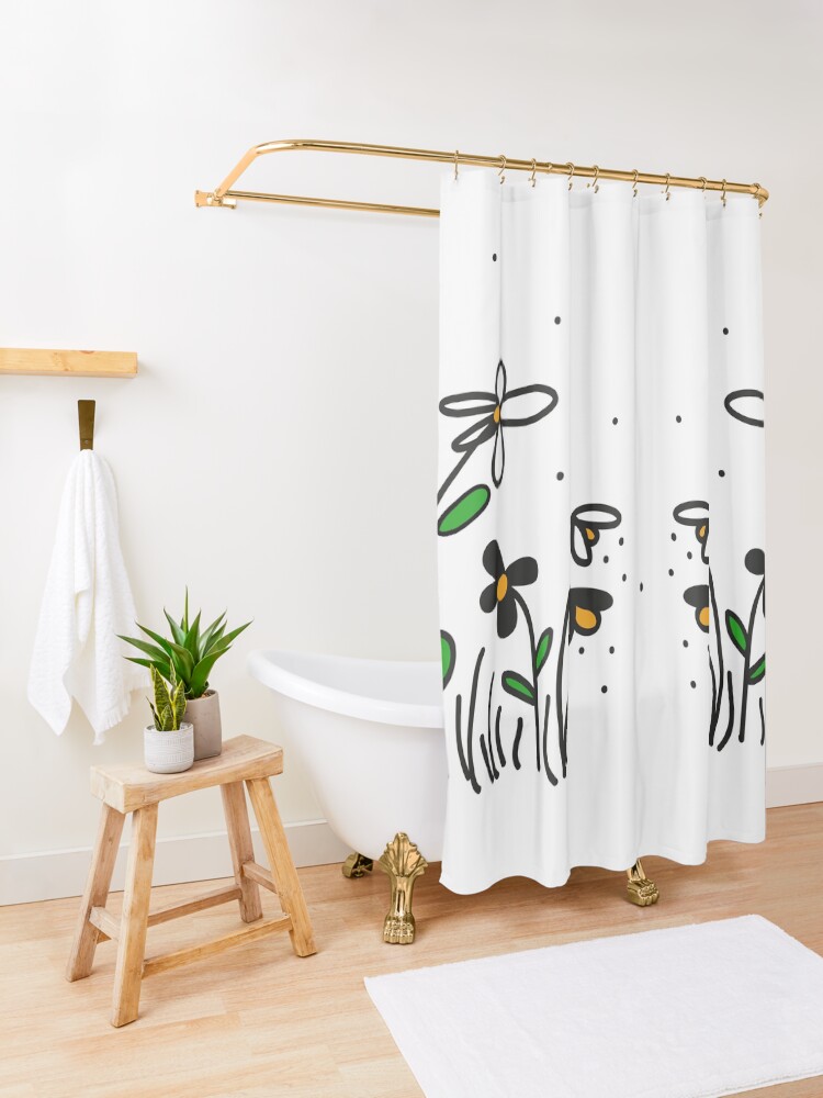 Alternate view of Daisy Doodles Shower Curtain