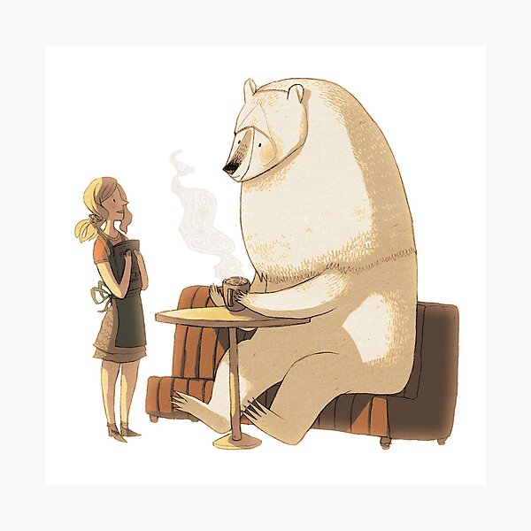 Polar Bear Coffee Break Photographic Print