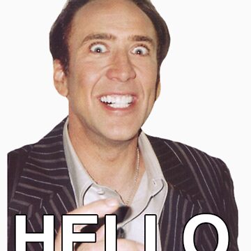 Artwork thumbnail, Nicolas Cage - HELLO Sticker by James Frewin