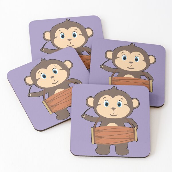 Item preview, animal djembe, cute monkey, camera,  djembe, bongo drums, cartoon monkey designed and sold by SyahrulPopArt.
