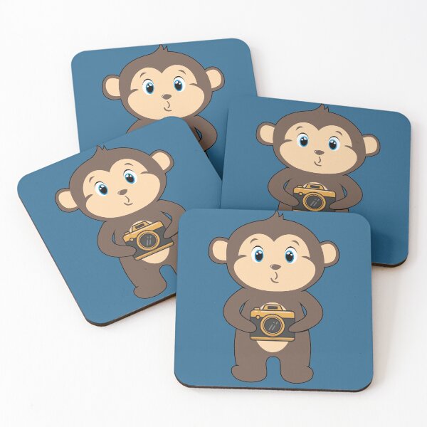 Item preview, animal photography, cute monkey, camera, monkey photography, cartoon monkey designed and sold by SyahrulPopArt.