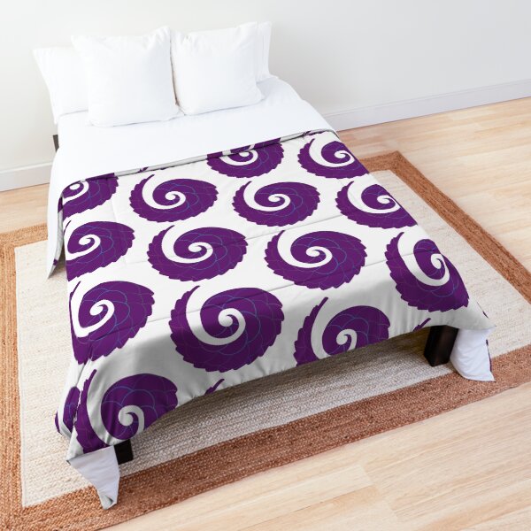 Spiral Seashell Nautilus - Purple Comforter