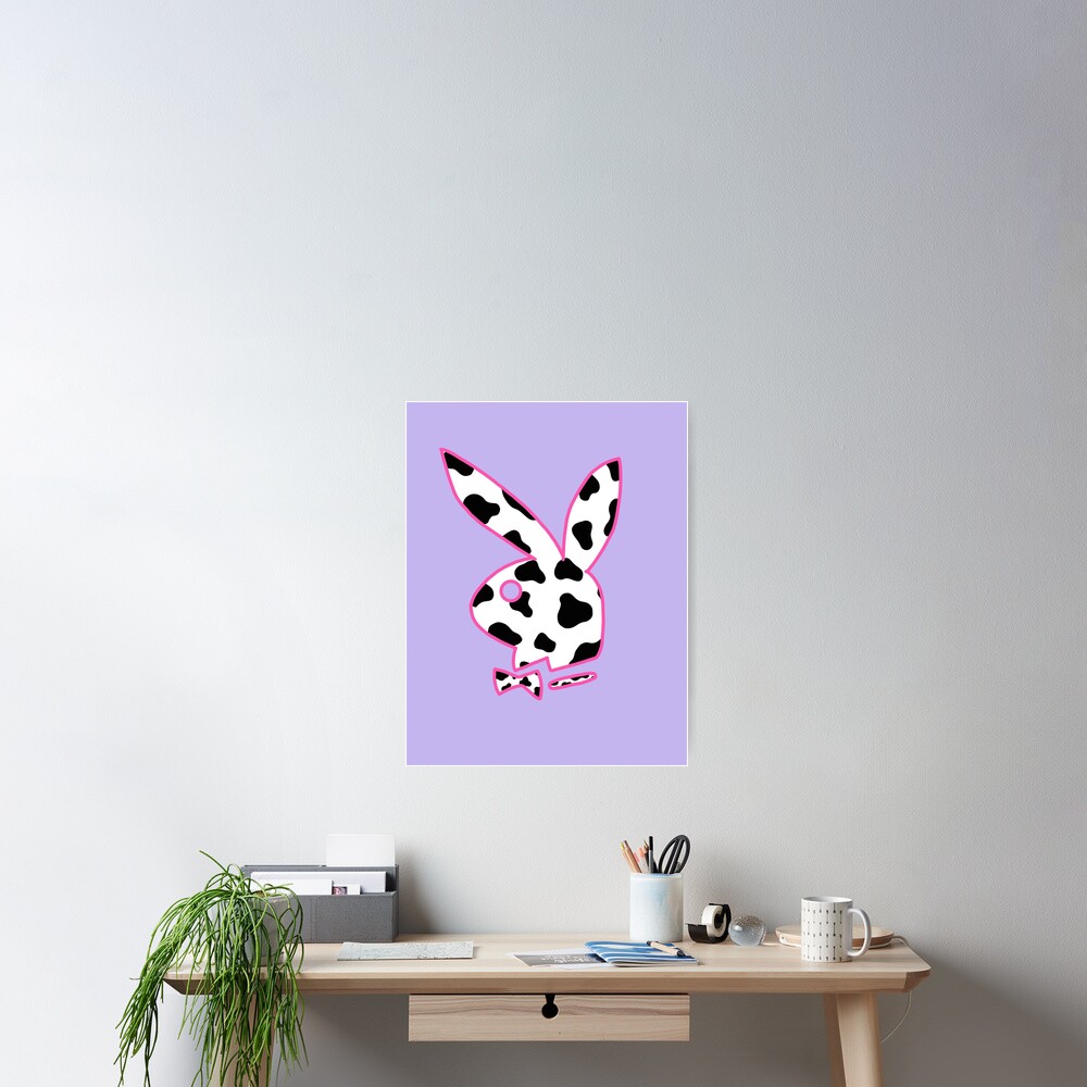 conejito con estampado de vaca de los 90 Póster
