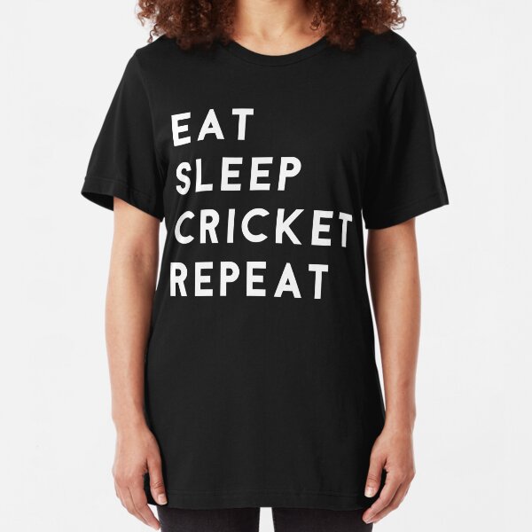 Eat Sleep Cricket Repeat Slim Fit T-Shirt