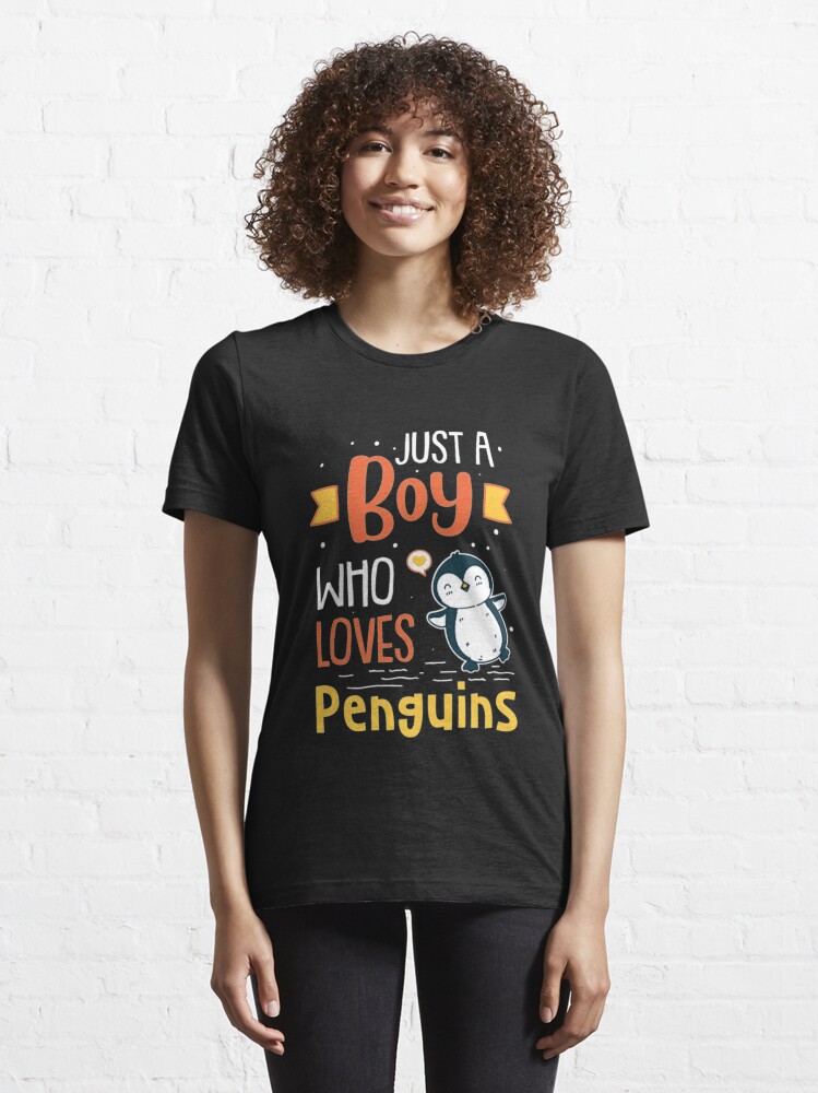 Alternate view of Just A Boy Who Loves Penguins - Funny Penguin Essential T-Shirt