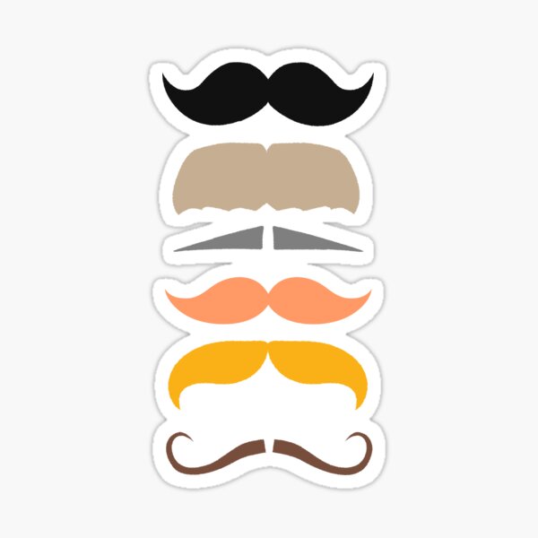 "Mustaches" Sticker for Sale by MarenRosenfeld Redbubble