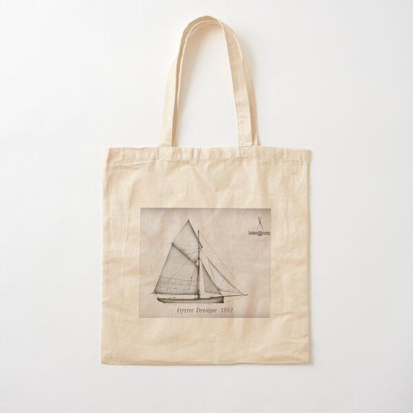 Vintage Oyster Dredger Cotton Tote Bag