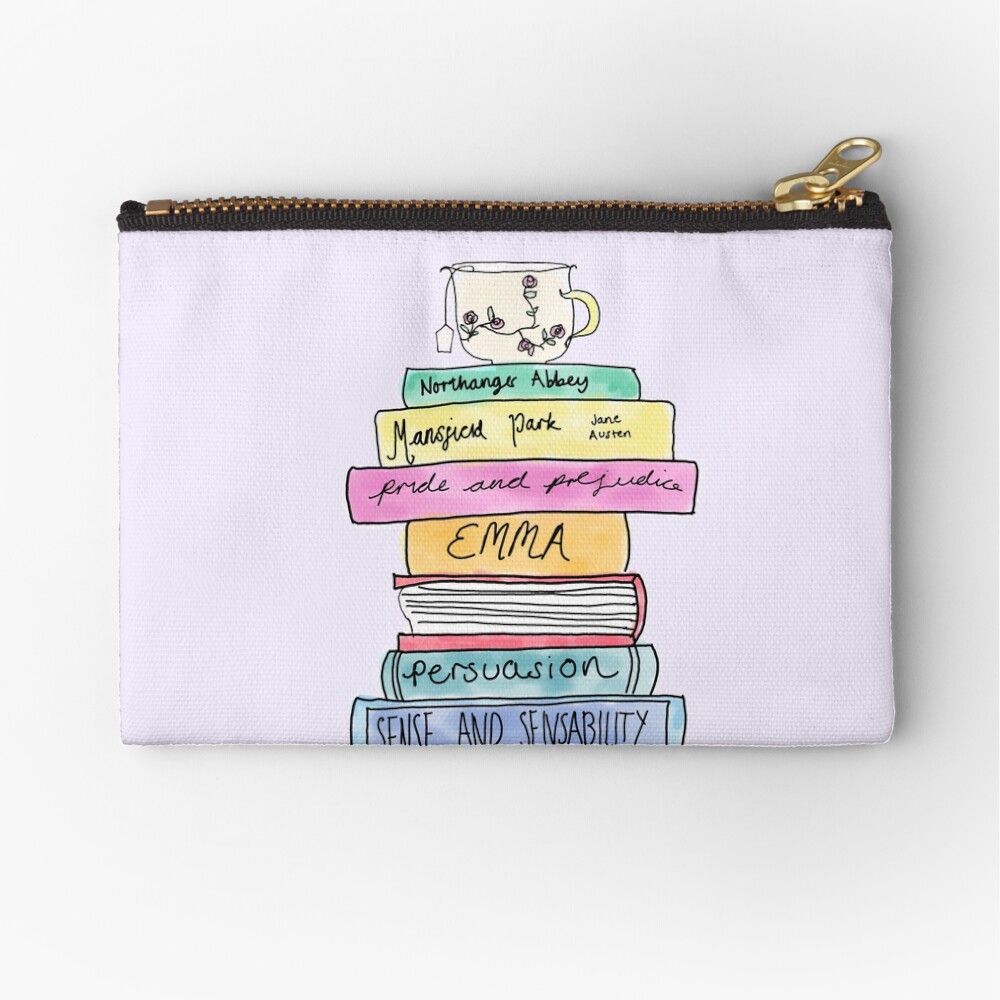 Jane Austen book stack Zipper Pouch