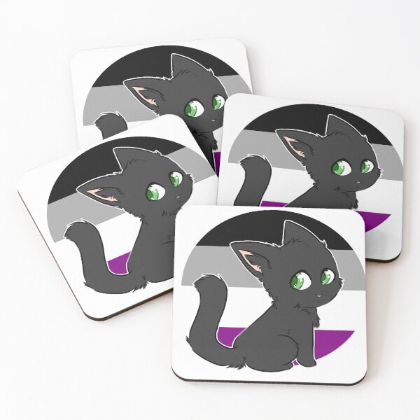 Item preview, asexual flag black cat designed and sold by Psyche-Hyena.
