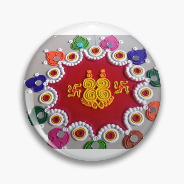 Rangoli Buttons Und Anstecker Redbubble