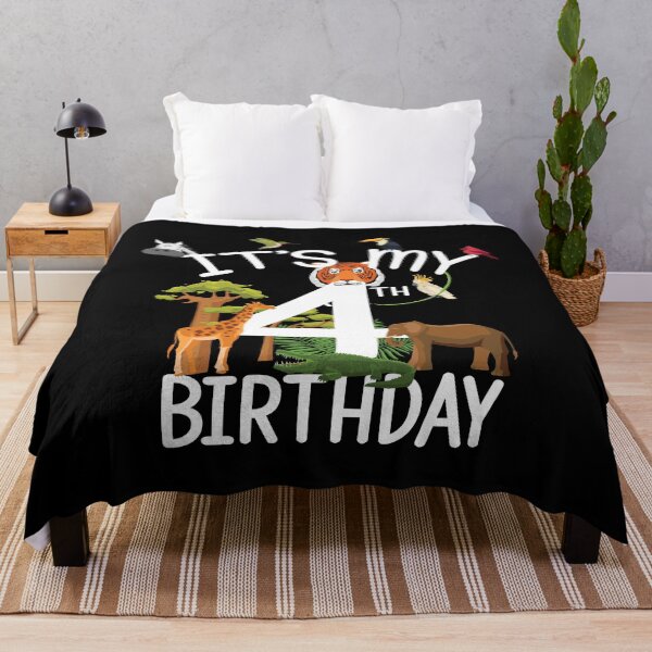 Item preview, It's My 4th Birthday Boy Zoo Theme 4 Years Old Animal Party product designed and sold by Grabitees.