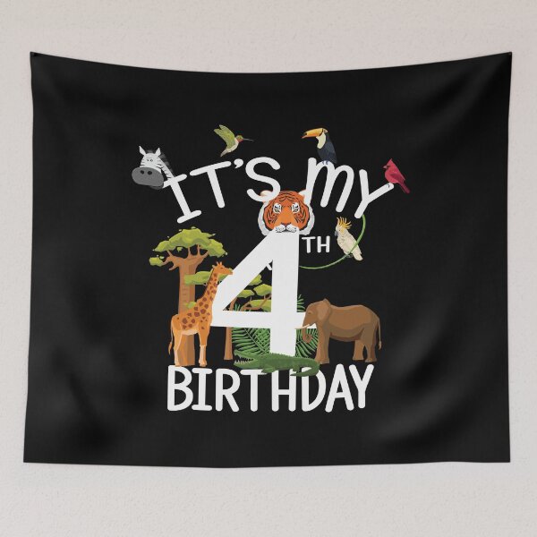 Item preview, It's My 4th Birthday Boy Zoo Theme 4 Years Old Animal Party product designed and sold by Grabitees.