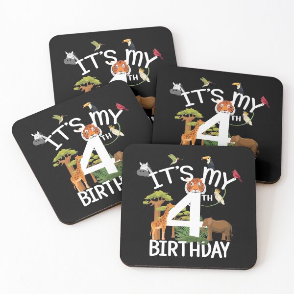 Item preview, It's My 4th Birthday Boy Zoo Theme 4 Years Old Animal Party product designed and sold by Grabitees.