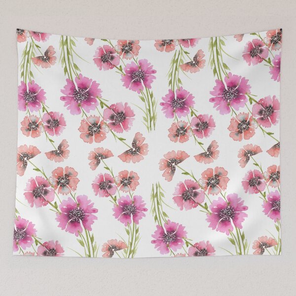 Item preview, WATERCOLOUR FLORAL DUET PATTERN designed and sold by PrachiManerikar.