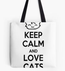 Keep Calm and Love Cats Tote Bag