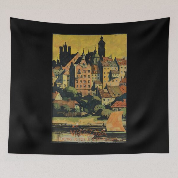 Item preview, Warszawa vintage travel poster designed and sold by stickart-marek.