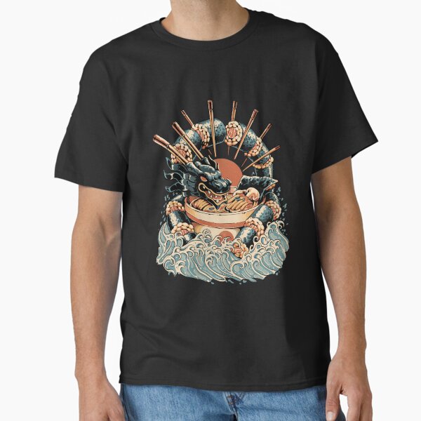 Aperçu de l'œuvre Dragon Sushi Ramen - Version noire créée et vendue par Ilustrata®.