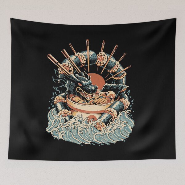 Item preview, Dragon Sushi Ramen - Black Version designed and sold by Ilustrata®.