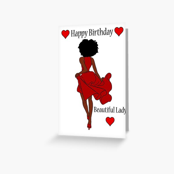 Happy Birthday Beautiful Black Woman/Lady.  Greeting Card